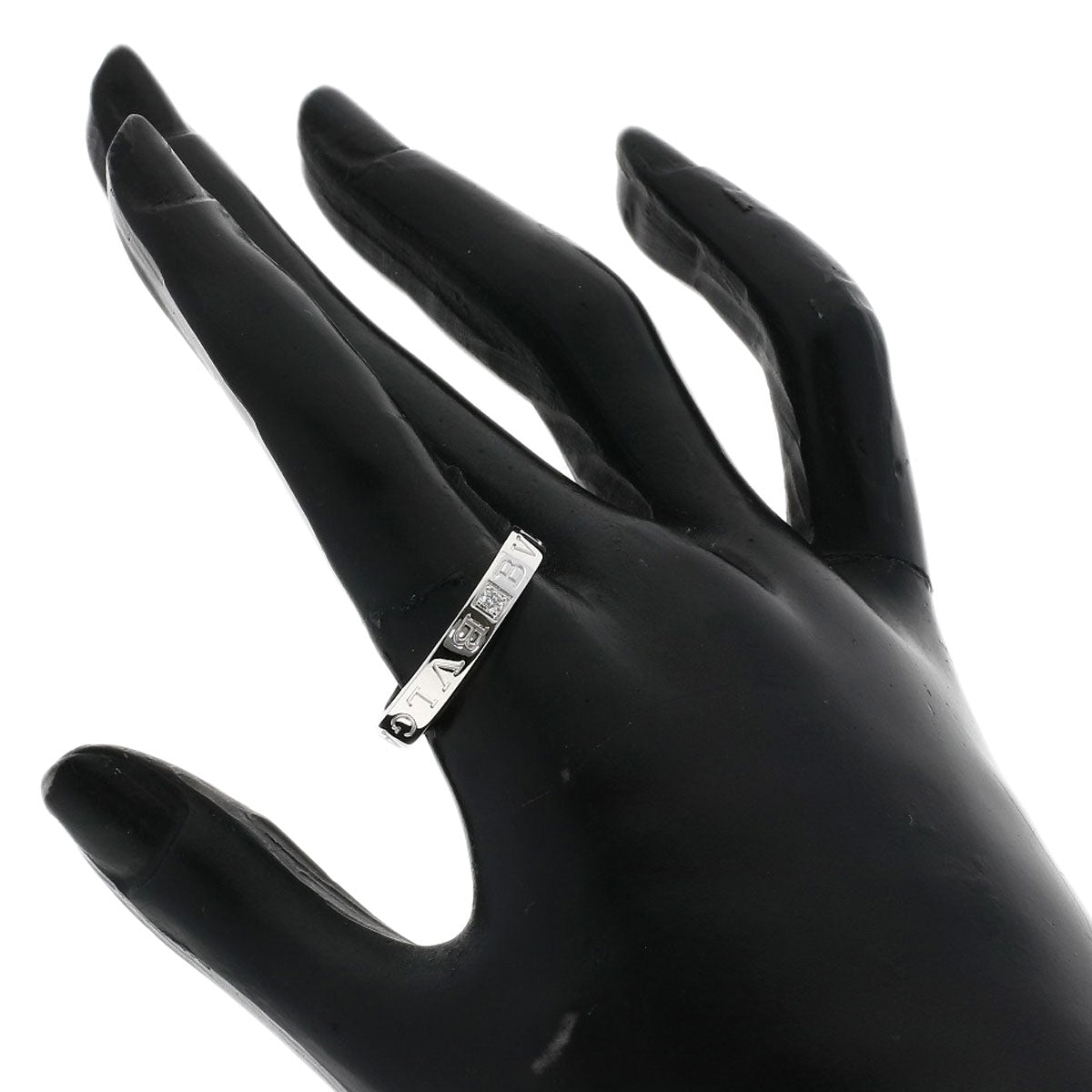BVLGARI Double logo 1P Diamond Ring K18 White Gold Ladies [Used]