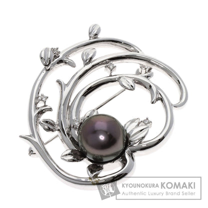 TASAKI Pearl Pearl Diamond Brooch K14 White Gold Ladies [Used]