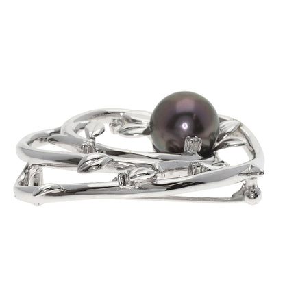 TASAKI Pearl Pearl Diamond Brooch K14 White Gold Ladies [Used]