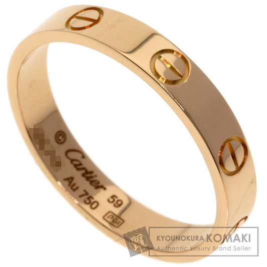 CARTIER mini love ring #59 Ring K18 Pink Gold unisex [Used]