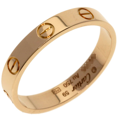 CARTIER mini love ring #59 Ring K18 Pink Gold unisex [Used]