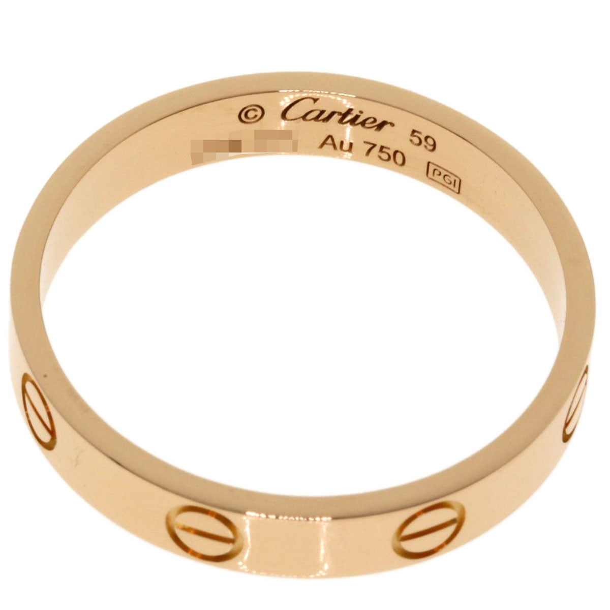 CARTIER mini love ring #59 Ring K18 Pink Gold unisex [Used]