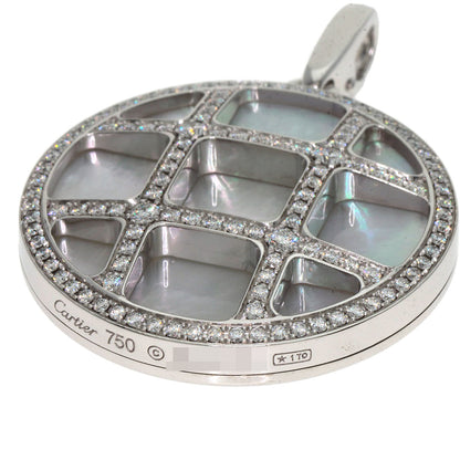 CARTIER Pasha Grid Shell Diamond Pendant top K18 White Gold Ladies [Used]