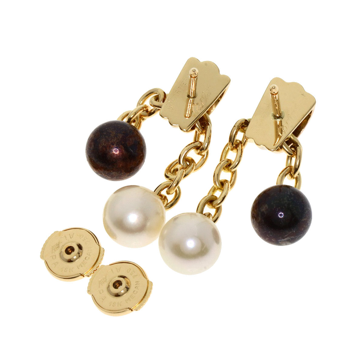 CARTIER Trinity Pearl Pearl earring K18 Yellow Gold K18 White GoldLadies [Used]