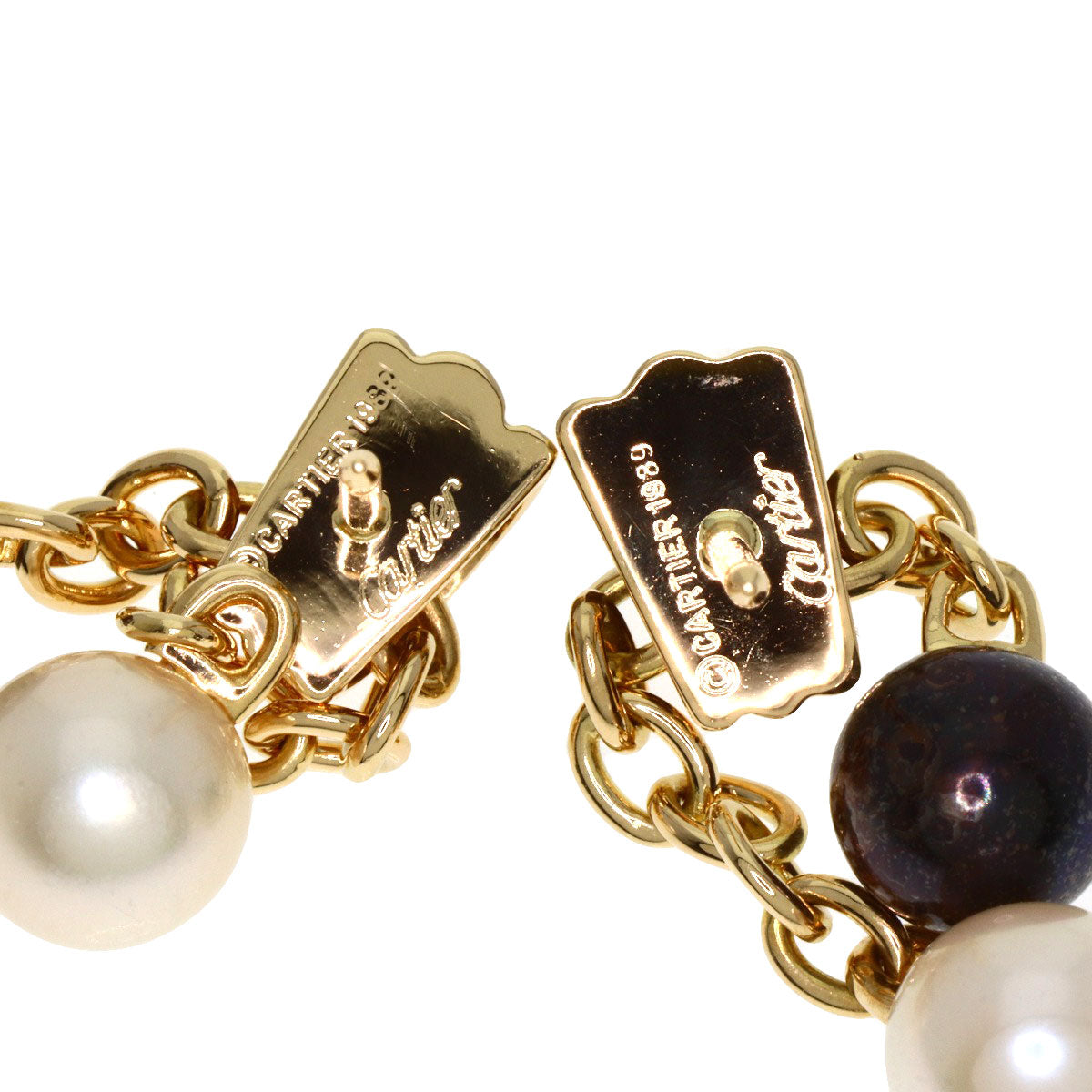 CARTIER Trinity Pearl Pearl earring K18 Yellow Gold K18 White GoldLadies [Used]