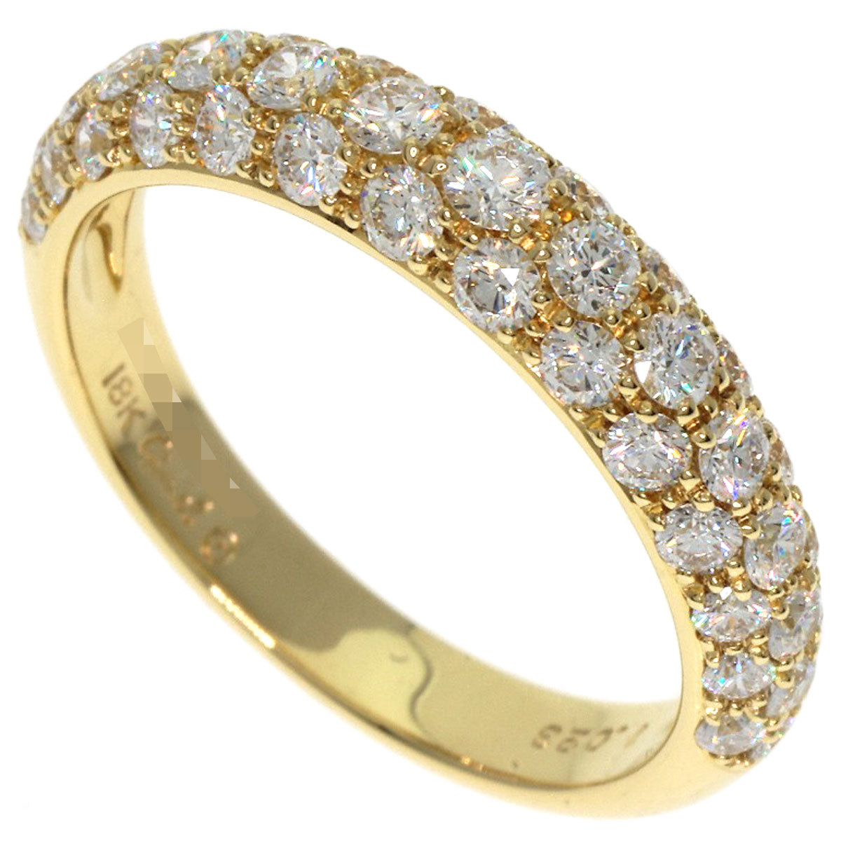 Gimel Pave Diamond Ring K18 Yellow Gold Ladies [Used]
