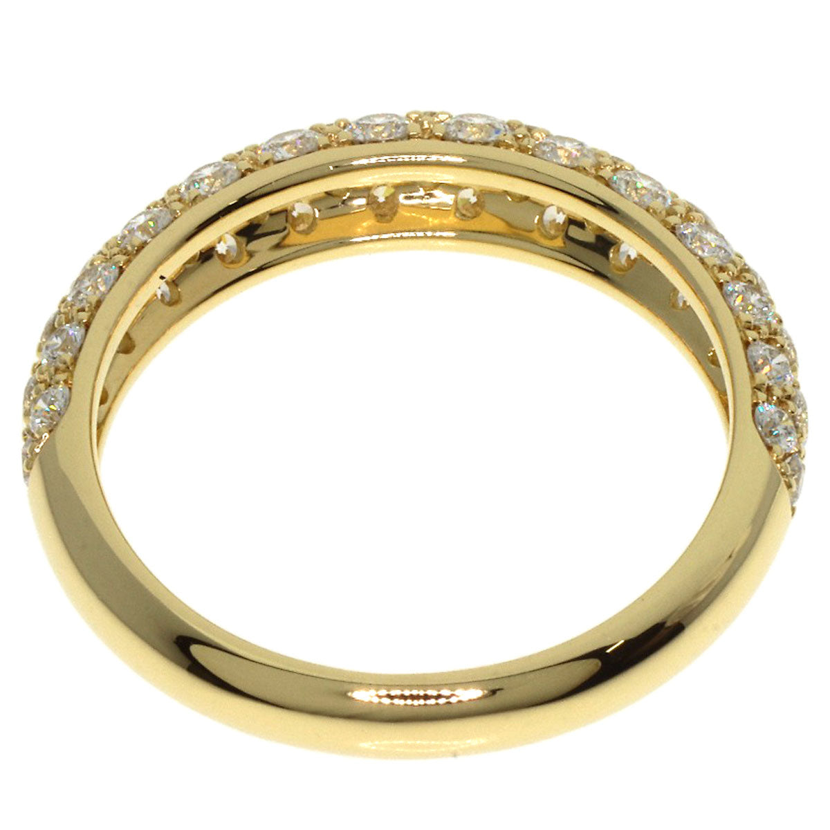Gimel Pave Diamond Ring K18 Yellow Gold Ladies [Used]