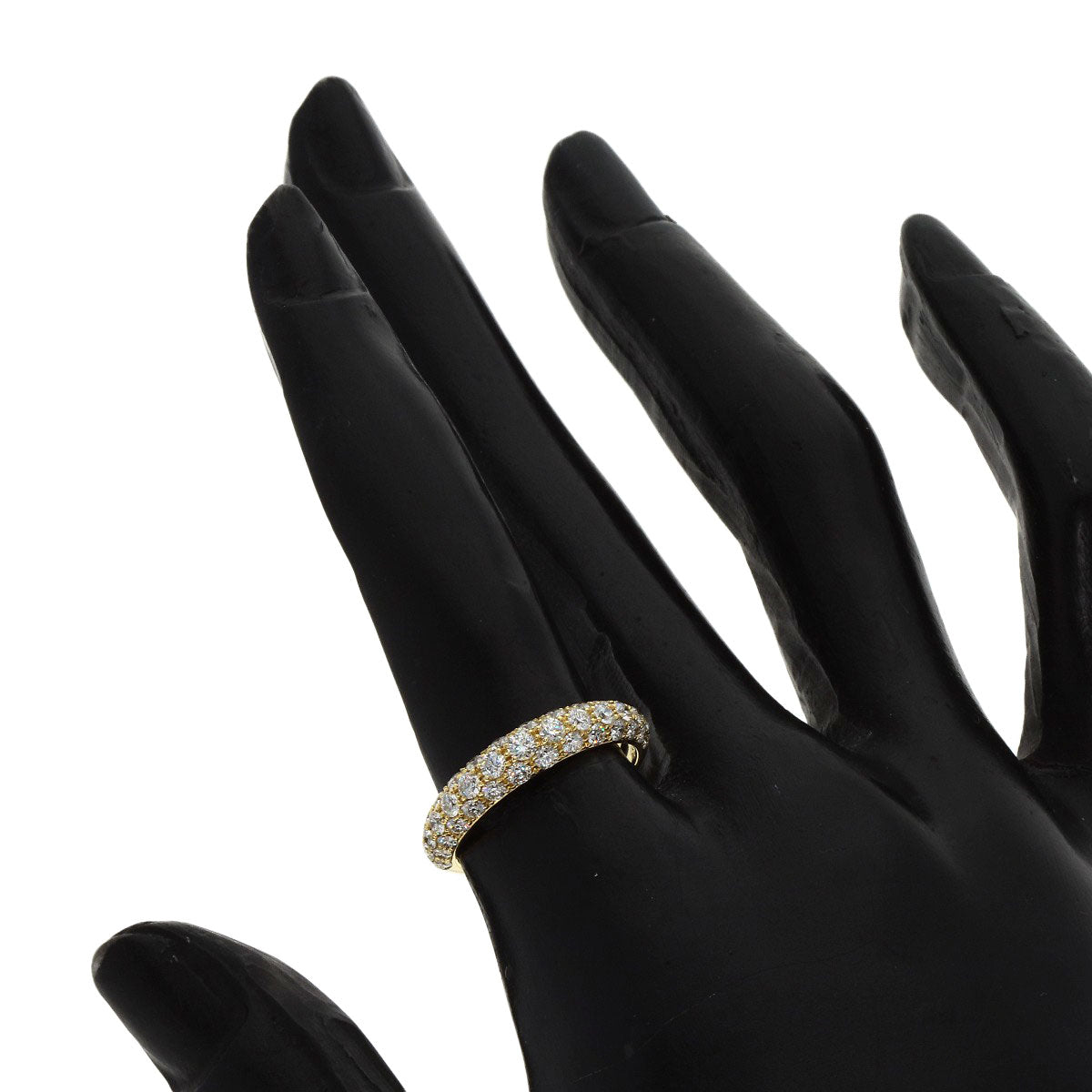 Gimel Pave Diamond Ring K18 Yellow Gold Ladies [Used]