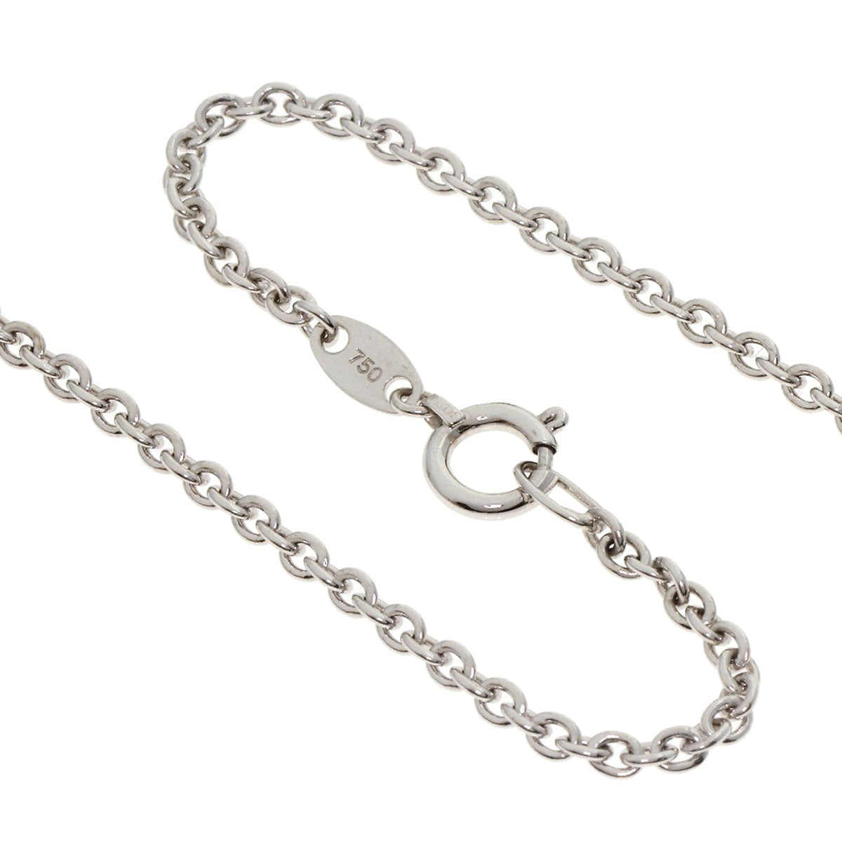 WALTHAM Horseshoe Swing 7P Diamond Necklace K18 White Gold Ladies [Used]