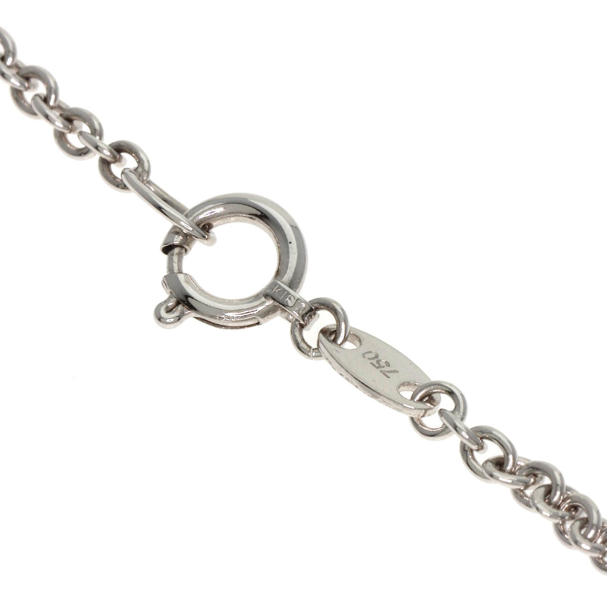 WALTHAM Horseshoe Swing 7P Diamond Necklace K18 White Gold Ladies [Used]