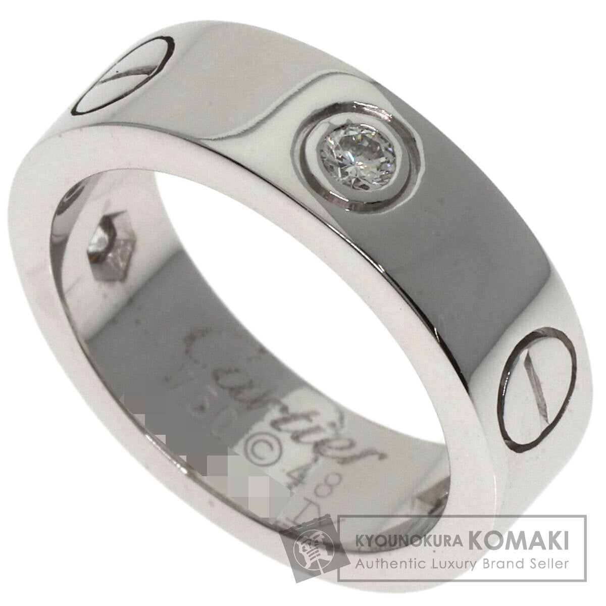 CARTIER love ring 3P Diamond #48 Ring K18 White Gold Ladies [Used]