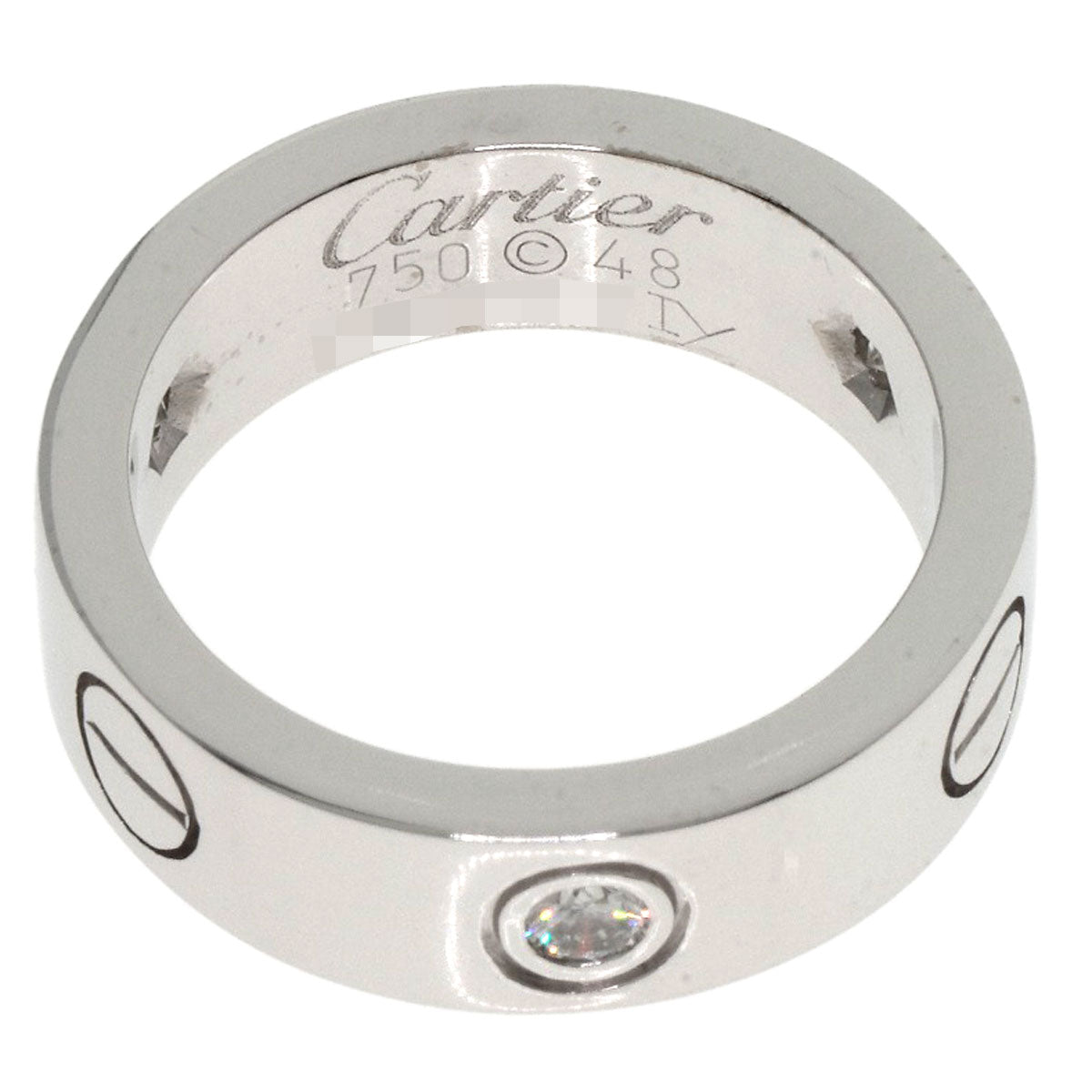 CARTIER love ring 3P Diamond #48 Ring K18 White Gold Ladies [Used]