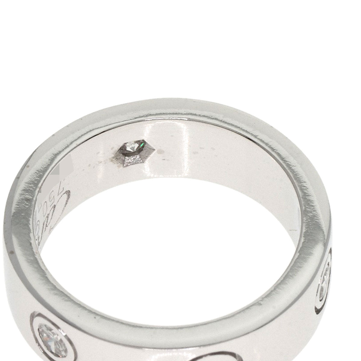 CARTIER love ring 3P Diamond #48 Ring K18 White Gold Ladies [Used]