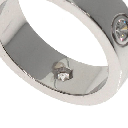 CARTIER love ring 3P Diamond #48 Ring K18 White Gold Ladies [Used]