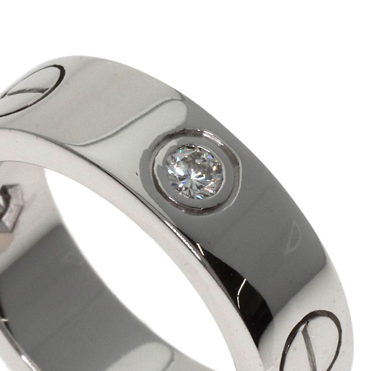 CARTIER love ring 3P Diamond #48 Ring K18 White Gold Ladies [Used]