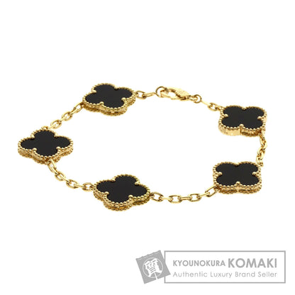 Van Cleef & Arpels Vintage Alhambra Onyx 5 motif Bracelet K18 Yellow Gold Ladies [Used]