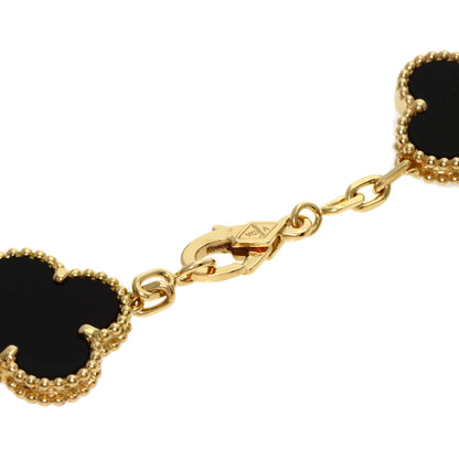 Van Cleef & Arpels Vintage Alhambra Onyx 5 motif Bracelet K18 Yellow Gold Ladies [Used]