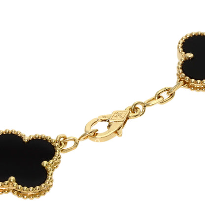 Van Cleef & Arpels Vintage Alhambra Onyx 5 motif Bracelet K18 Yellow Gold Ladies [Used]