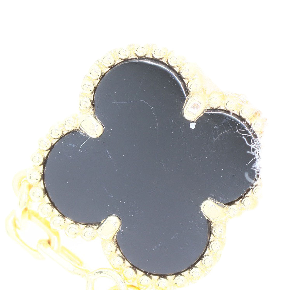 Van Cleef & Arpels Vintage Alhambra Onyx 5 motif Bracelet K18 Yellow Gold Ladies [Used]