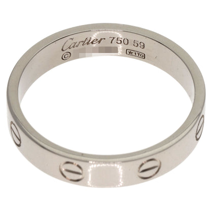 CARTIER   mini love ring #59 Ring  K18 White Gold unisex [Used]