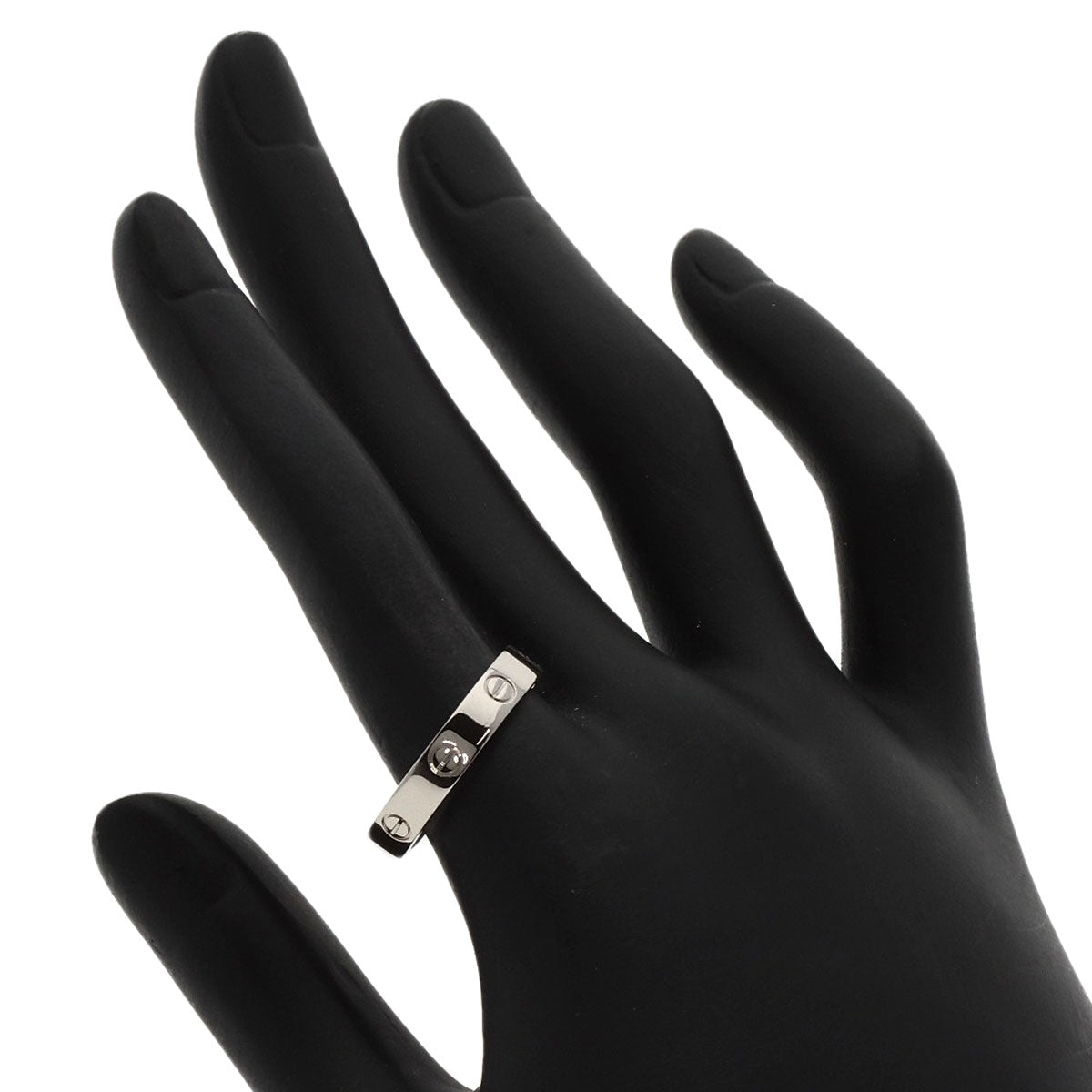 CARTIER   mini love ring #59 Ring  K18 White Gold unisex [Used]