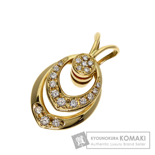 WALTHAM   swing diamond Pendant top  K18 Yellow Gold Ladies [Used]