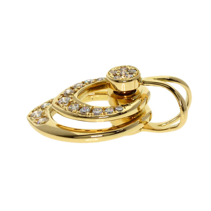WALTHAM   swing diamond Pendant top  K18 Yellow Gold Ladies [Used]