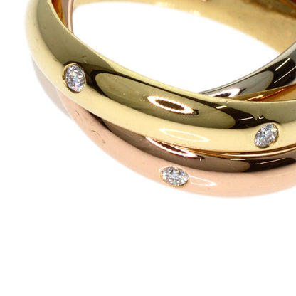CARTIER Trinity 15P Diamond #51 Ring K18 Yellow Gold 18K Pink GoldLadies [Used]