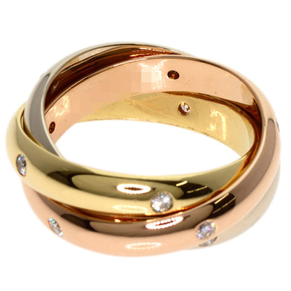 CARTIER Trinity 15P Diamond #51 Ring K18 Yellow Gold 18K Pink GoldLadies [Used]