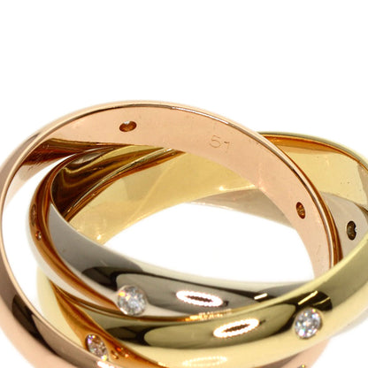 CARTIER Trinity 15P Diamond #51 Ring K18 Yellow Gold 18K Pink GoldLadies [Used]