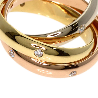 CARTIER Trinity 15P Diamond #51 Ring K18 Yellow Gold 18K Pink GoldLadies [Used]