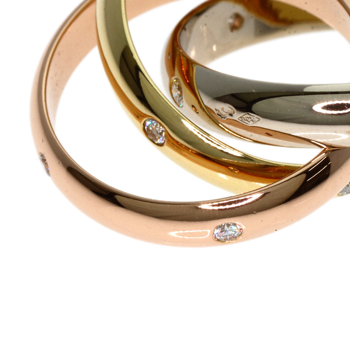 CARTIER Trinity 15P Diamond #51 Ring K18 Yellow Gold 18K Pink GoldLadies [Used]