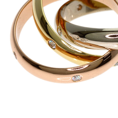 CARTIER Trinity 15P Diamond #51 Ring K18 Yellow Gold 18K Pink GoldLadies [Used]