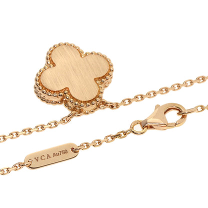 Van Cleef & Arpels Vintage Alhambra Diamond Mother of Pearl Necklace K18 Pink Gold Ladies [Used]