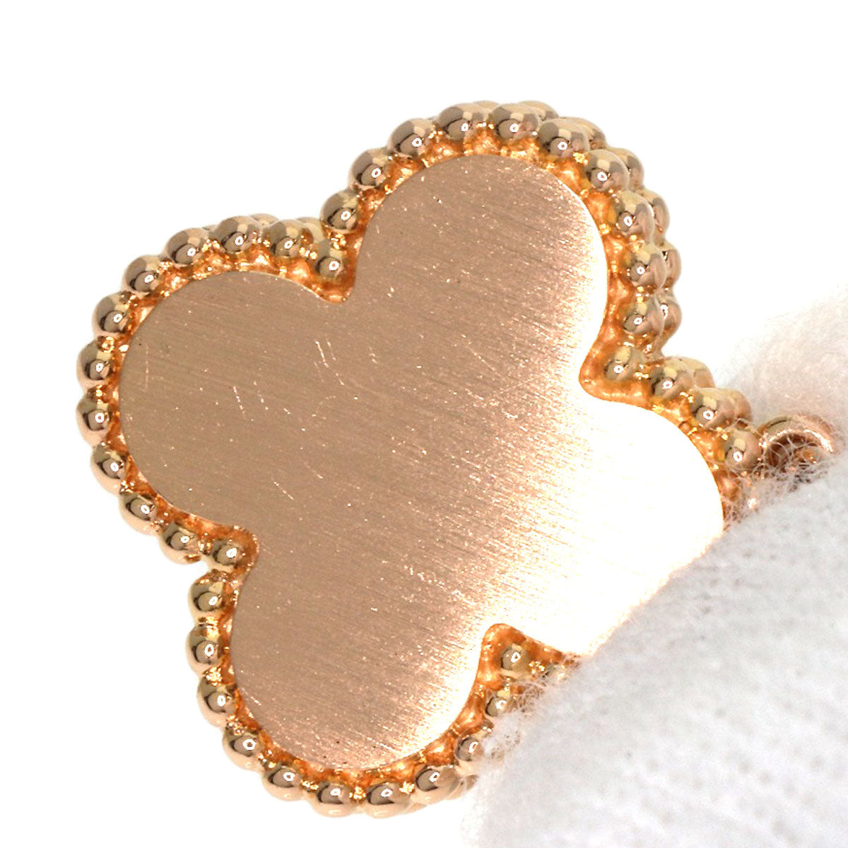 Van Cleef & Arpels Vintage Alhambra Diamond Mother of Pearl Necklace K18 Pink Gold Ladies [Used]