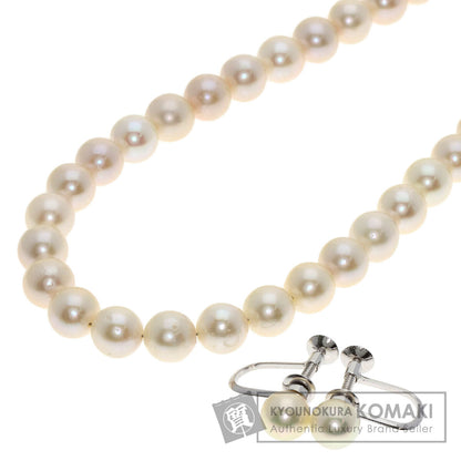 Akoya pearl Pearl Earring 2 piece set Necklace Silver 30.9g　Ladies