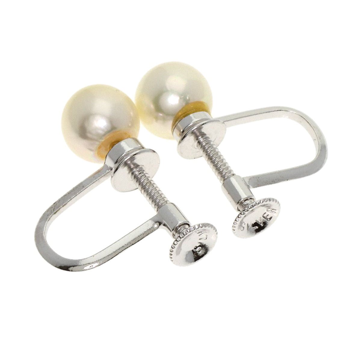 Akoya pearl Pearl Earring 2 piece set Necklace Silver 30.9g　Ladies