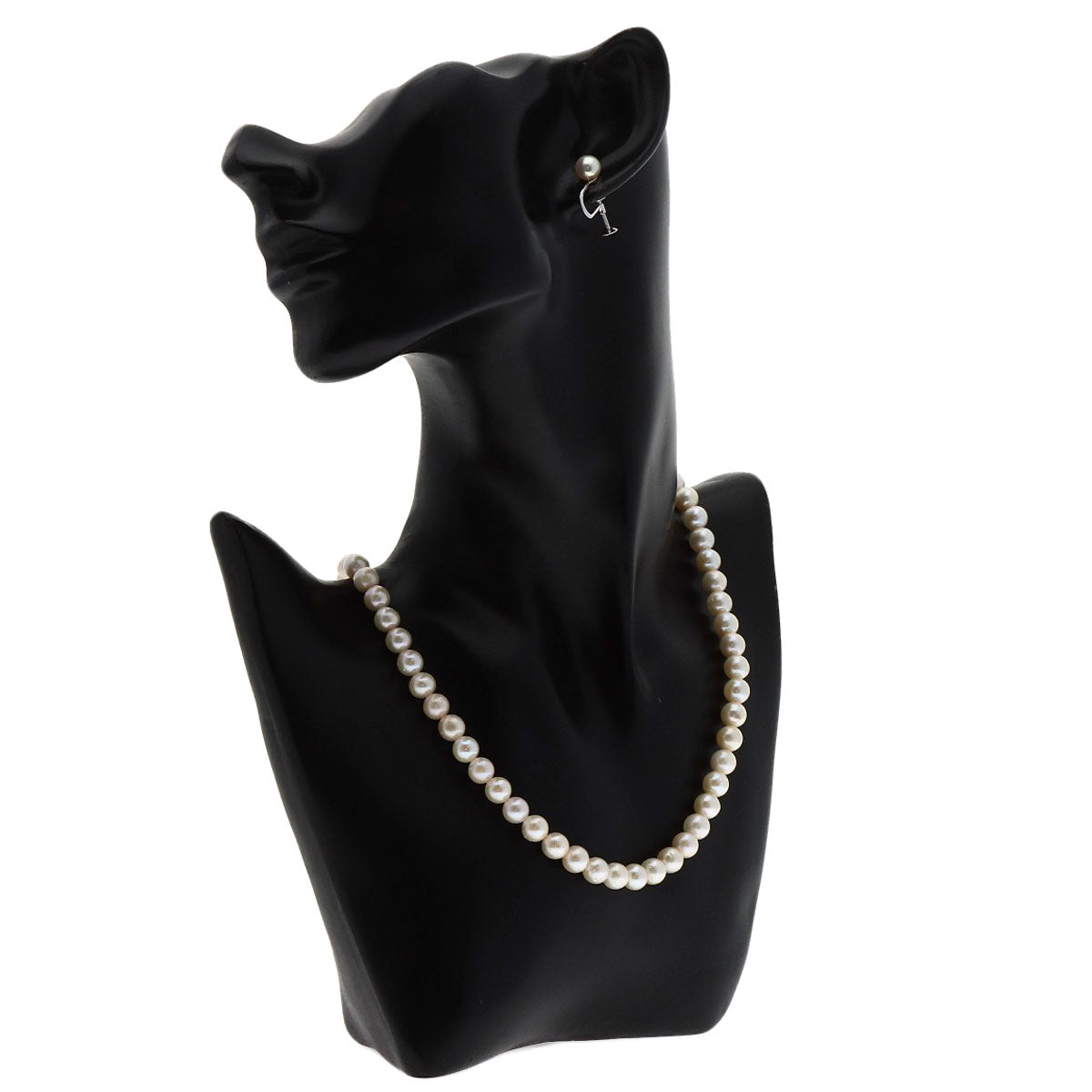 Akoya pearl Pearl Earring 2 piece set Necklace Silver 30.9g　Ladies