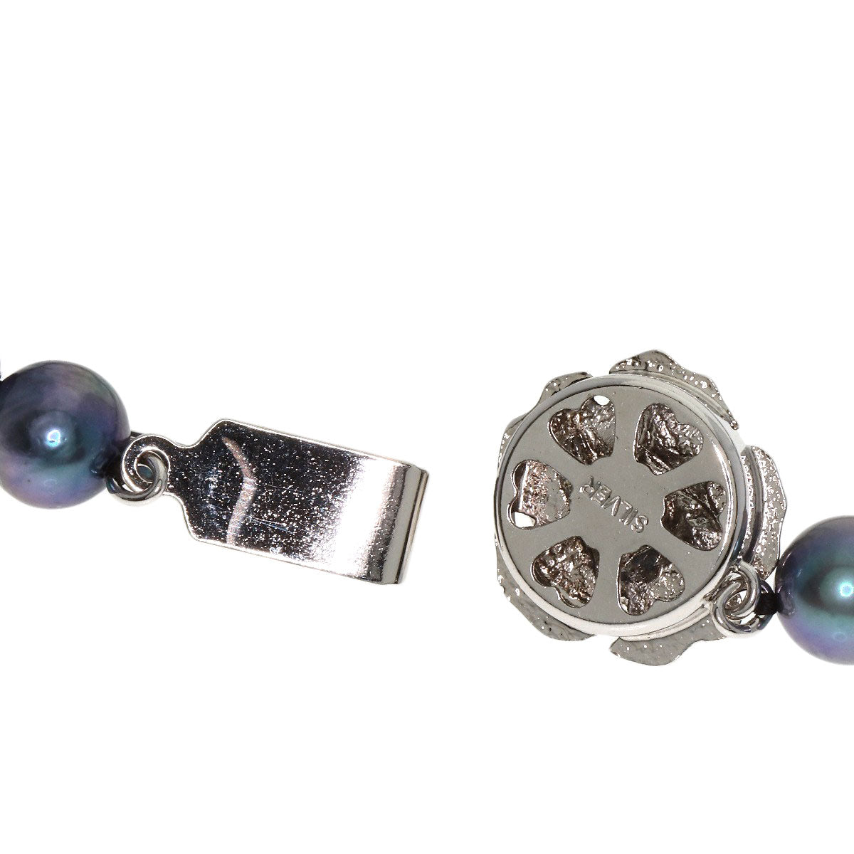 Akoya Gray Pearl Necklace Silver  32.9g�@Ladies