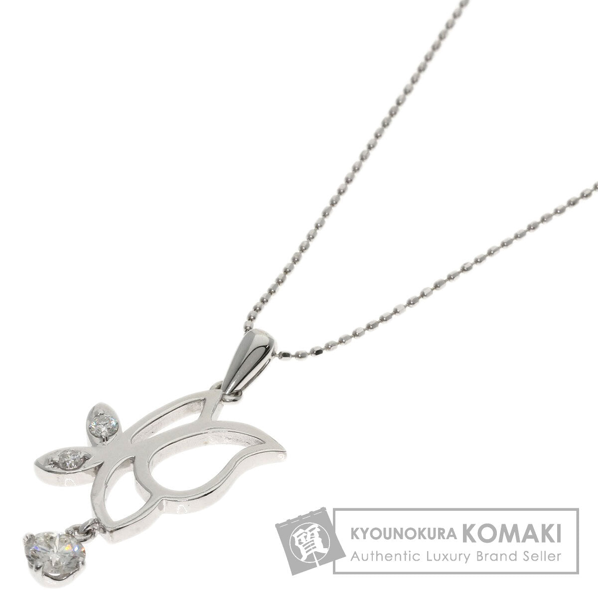 0.3ct Diamond Necklace K18 White Gold 3.4g　Ladies