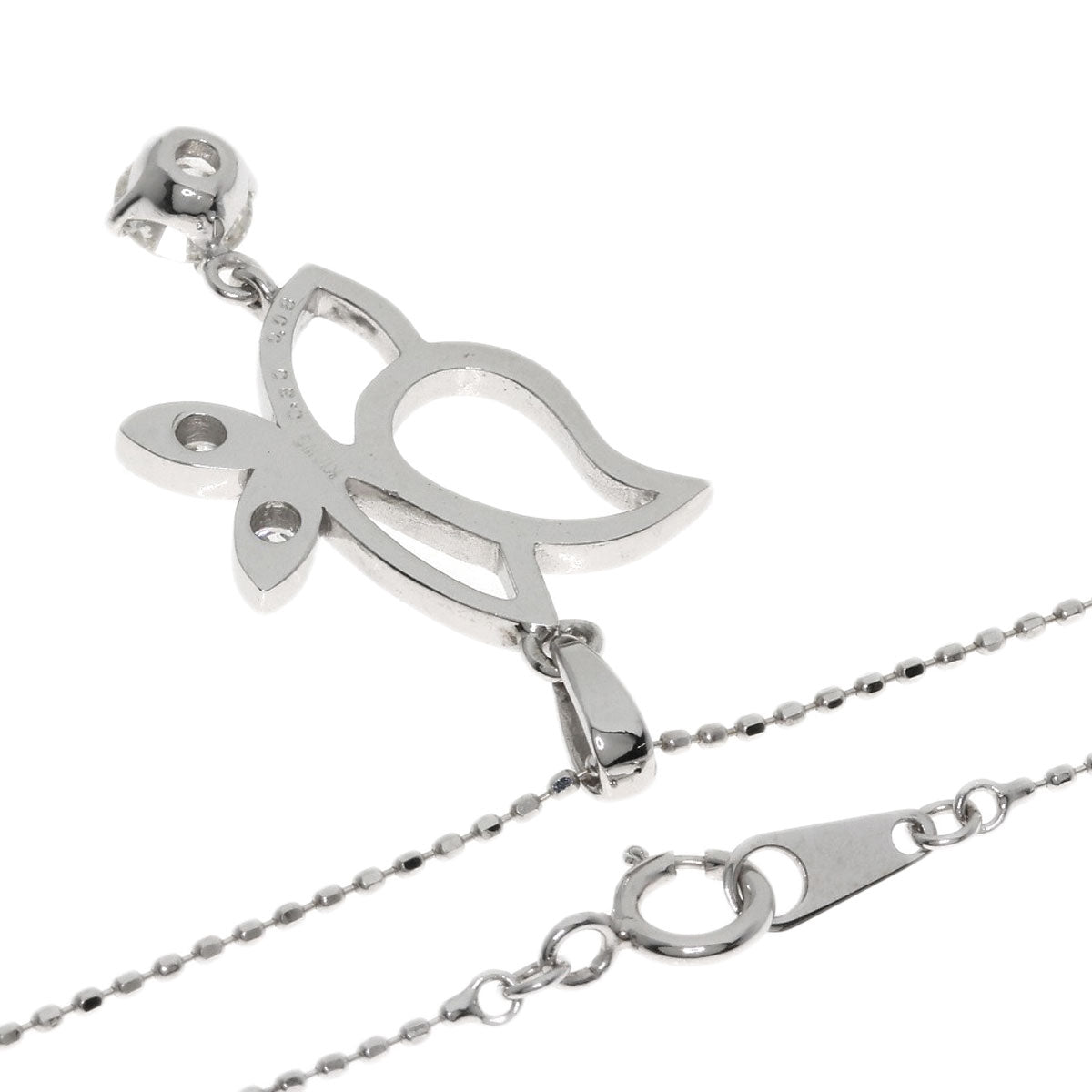 0.3ct Diamond Necklace K18 White Gold 3.4g　Ladies