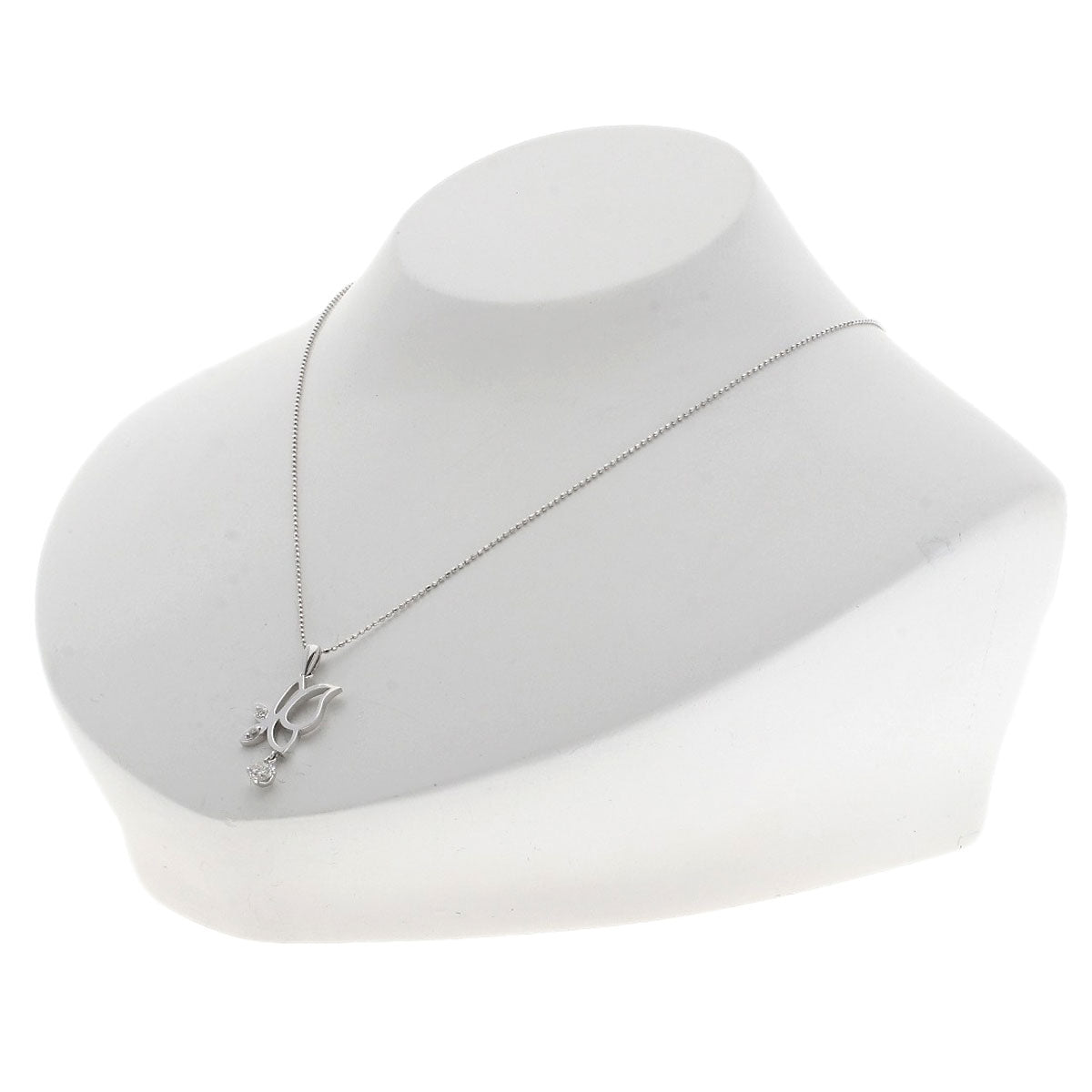 0.3ct Diamond Necklace K18 White Gold 3.4g　Ladies