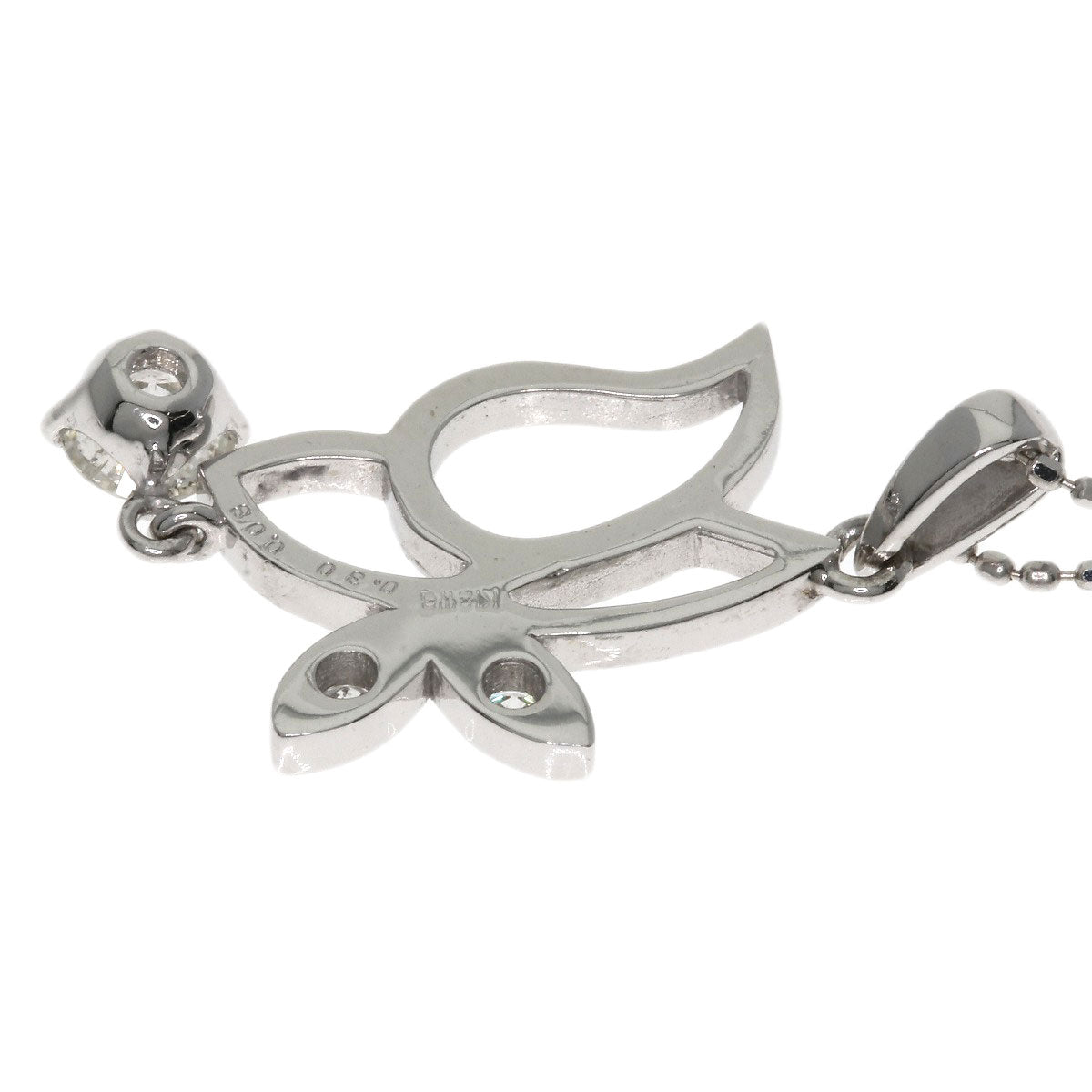 0.3ct Diamond Necklace K18 White Gold 3.4g　Ladies