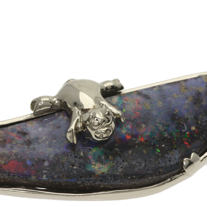 24.14ct Opal Pig Motif Brooch K18 White Gold 16.1g　Ladies