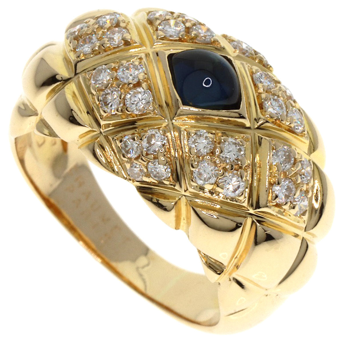 Chaumet Belcordriere Sapphire Diamond Ring K18 Yellow Gold Ladies [Used]