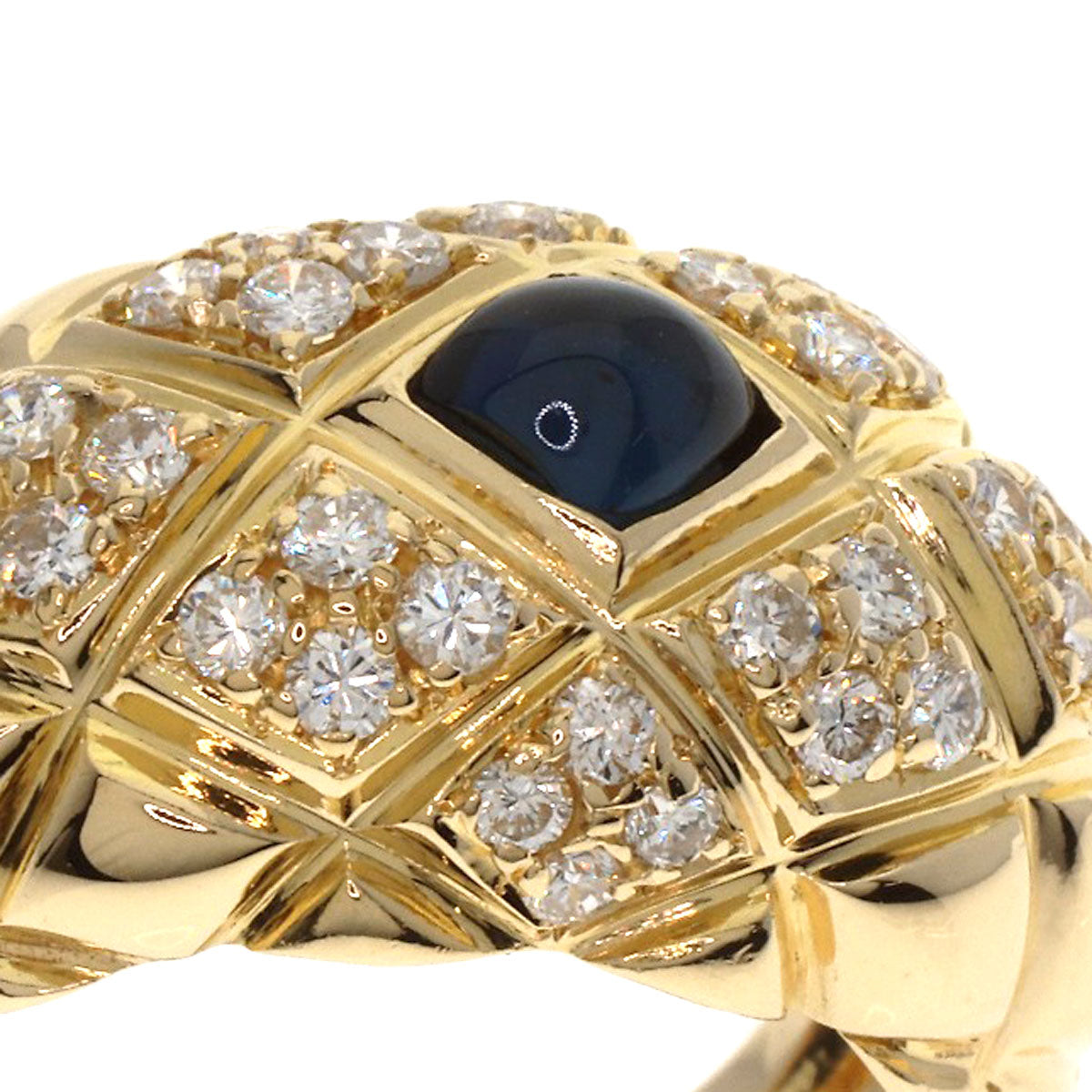 Chaumet Belcordriere Sapphire Diamond Ring K18 Yellow Gold Ladies [Used]