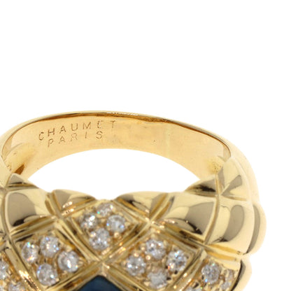 Chaumet Belcordriere Sapphire Diamond Ring K18 Yellow Gold Ladies [Used]