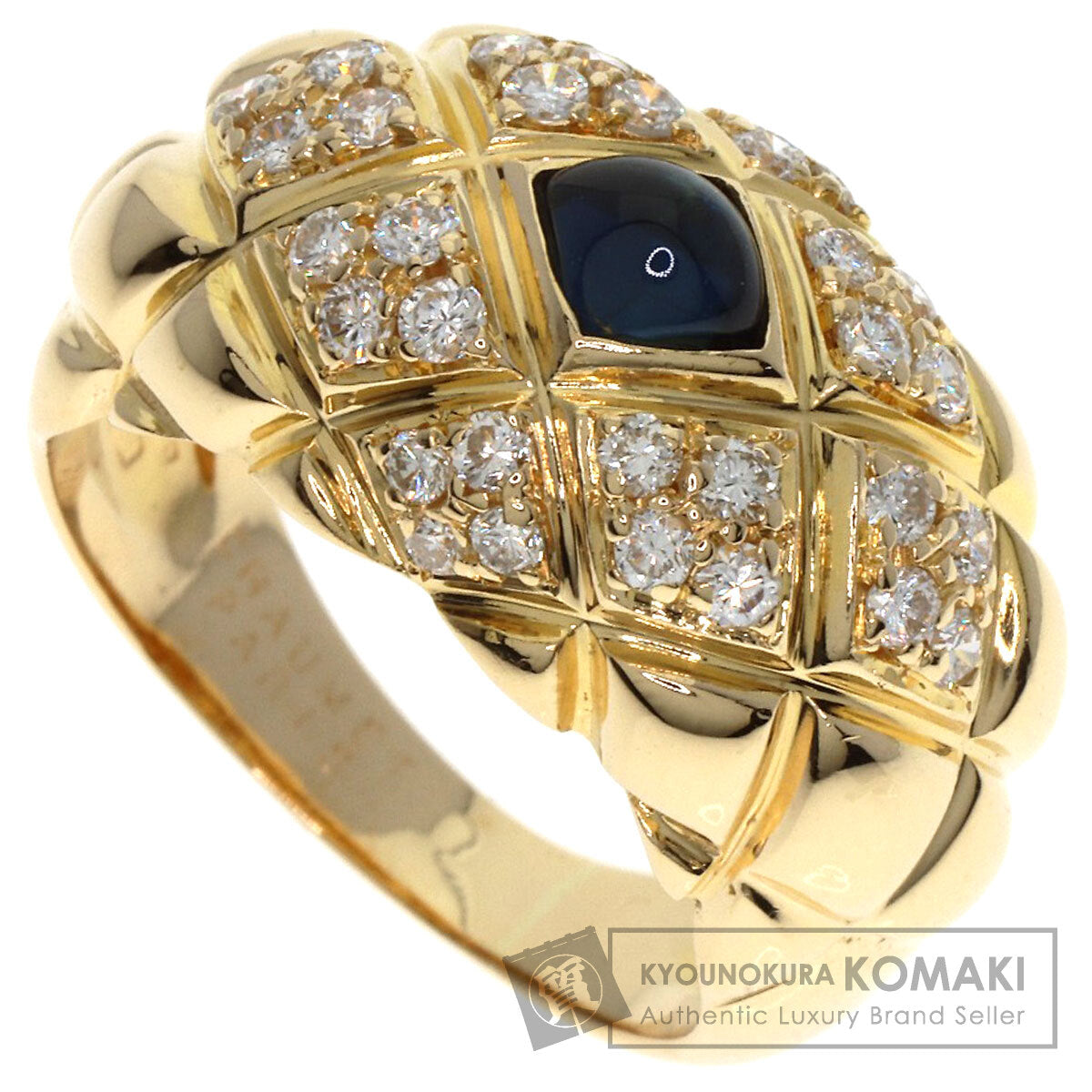 Chaumet Belcordriere Sapphire Diamond Ring K18 Yellow Gold Ladies [Used]