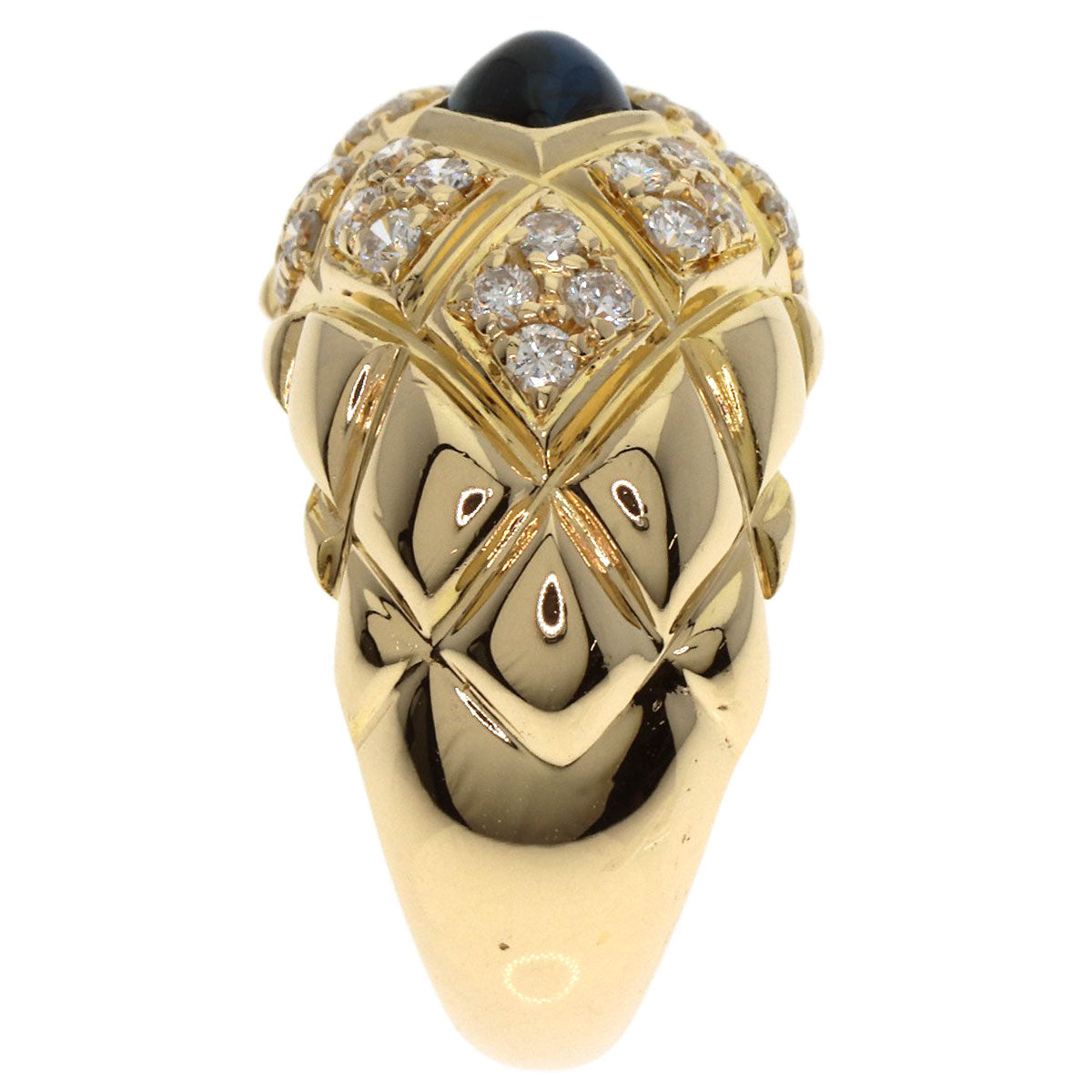 Chaumet Belcordriere Sapphire Diamond Ring K18 Yellow Gold Ladies [Used]