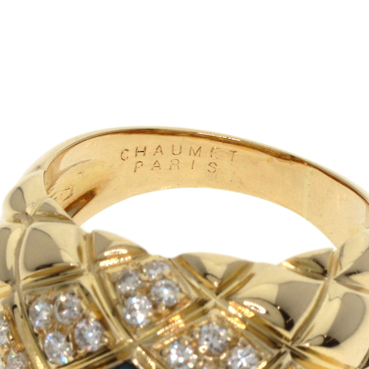 Chaumet Belcordriere Sapphire Diamond Ring K18 Yellow Gold Ladies [Used]